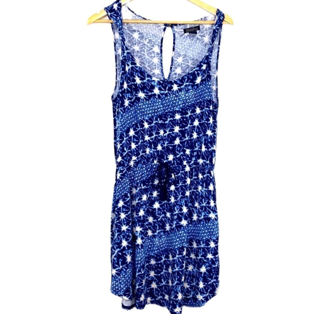 Lucky Brand twisted strap blue drawstring dress Md